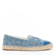 Pre-owned Leather espadrilles Chanel Vintage , Blue , Dames