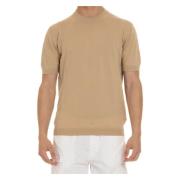 Katoenen Gebreid T-shirt en Polo Beige Tagliatore , Beige , Heren