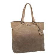 Pre-owned Leather totes Prada Vintage , Beige , Dames