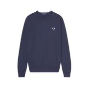 Klassieke Crew Neck Wollen Trui Fred Perry , Blue , Heren