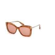 Stijlvolle Havana Bruine Zonnebril Max Mara , Brown , Unisex