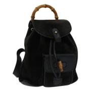 Pre-owned Suede backpacks Gucci Vintage , Black , Dames