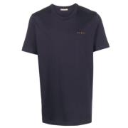 Blauw Zwart Logo T-shirt Marni , Blue , Heren