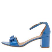 Pre-owned Leather sandals Salvatore Ferragamo Pre-owned , Blue , Dames
