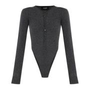 Bodysuit met logotoepassing Dsquared2 , Gray , Dames