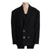 Zwarte Wol Blazer Jas Dsquared2 , Black , Dames