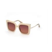 Ivory Gradient Brown Zonnebril Max Mara , Beige , Unisex