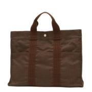 Pre-owned Canvas handbags Hermès Vintage , Brown , Dames