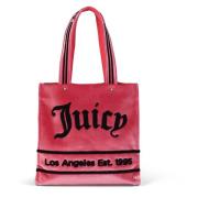 Velvet Tote Bag Candy Pink/Black Juicy Couture , Multicolor , Dames