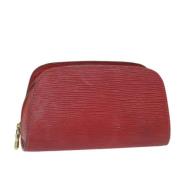 Pre-owned Leather pouches Louis Vuitton Vintage , Red , Dames