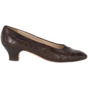 Pre-owned Leather heels Chanel Vintage , Brown , Dames