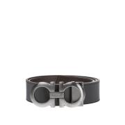 Leren riem Salvatore Ferragamo , Black , Heren