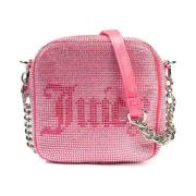 Roze polyester clutch met sprankelende strass Juicy Couture , Pink , D...