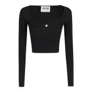 Stretch Viscose Modetop Moschino , Black , Dames