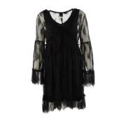 Zwarte Jurk met Viscose en Elastaan Pinko , Black , Dames