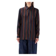 Gestreepte Jacquard Knoopshirt Fendi , Multicolor , Dames