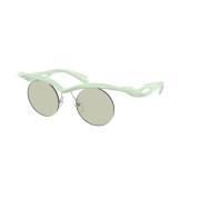 Groen Frame Lichtgroene Lenzen Zonnebril Prada , Green , Unisex