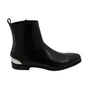 Zwarte Enkellaarzen met Ritssluiting Alexander McQueen , Black , Heren