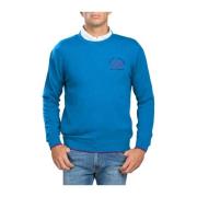 Blauwe Geborduurde Logo Sweater La Martina , Blue , Heren
