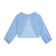 Georgette Bolero met Juweelknoopsluiting Oltre , Blue , Dames