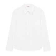 Poplin Blouse Oltre , White , Dames