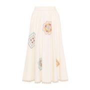 Kanten Midi Rok Zimmermann , Beige , Dames