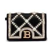 Pasjeshouder B-Buzz van fluweel en parels Balmain , Black , Dames