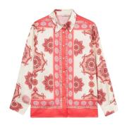 Satin blouse met Foulard patroon Oltre , Multicolor , Dames