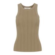 Mermaid Slim-Fit Gebreide Top Gestuz , Beige , Dames