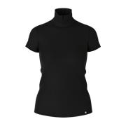 Elegant Mockneck T-shirt Zwart Marc Cain , Black , Dames