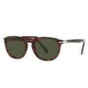 Vierkante zonnebril groene lenzen Havana Persol , Brown , Unisex