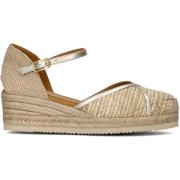 Beige Espadrilles met Raffia en Suède Unisa , Beige , Dames