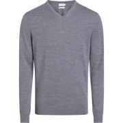 Merino Wol V-Hals Trui Calvin Klein , Gray , Heren