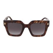 Vierkante Frame Zonnebril Fendi , Brown , Dames