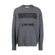 Donkergrijze Gebreide Trui Moschino , Gray , Heren