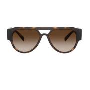 Gedurfde Pilotstijl Zonnebril Versace , Brown , Unisex