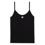 Retro Tank Top Courrèges , Black , Dames