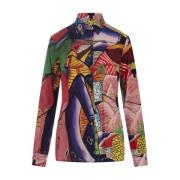 Fantasy Print Zijdeblend Shirt Stella Jean , Multicolor , Dames