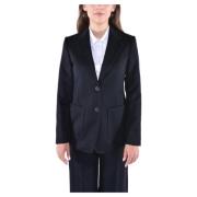 Wollen Blazer met zijzakken Max Mara Studio , Black , Dames