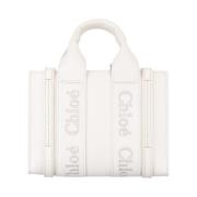 Witte Woody Mini Tote Tas Chloé , White , Dames