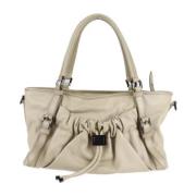 Pre-owned Leather totes Burberry Vintage , Beige , Dames