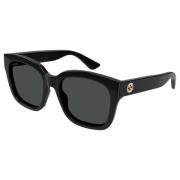 Stijlvolle Zonnebril Zwart/Grijs Gucci , Black , Dames