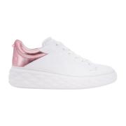 Witte Sneakers Veters Logo Leer Jimmy Choo , White , Dames