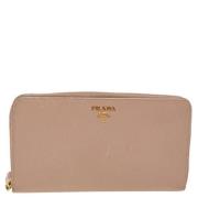 Pre-owned Leather wallets Prada Vintage , Beige , Dames