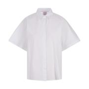 Witte Katoenen Poplin Korte Mouw Overhemd Stella Jean , White , Dames