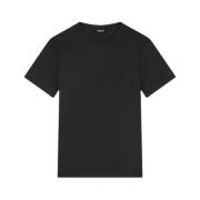 Zwarte Katoenen Jersey T-shirt Dondup , Black , Heren
