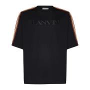 Zwart Kant-Verfraaid T-shirt Lanvin , Black , Heren