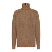 Hoge hals heren pullover trui Tommy Hilfiger , Brown , Heren