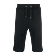 Zwarte Flock Bermuda Shorts Balmain , Black , Heren