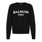 Trui met logo Balmain , Black , Heren